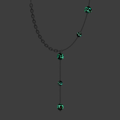 Obsidian | Silver | Firefly Glass Cascade Double Pendant